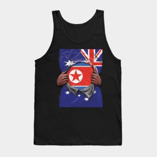 North Korea Flag Australian Flag Ripped - Gift for North Korean From North Korea Tank Top